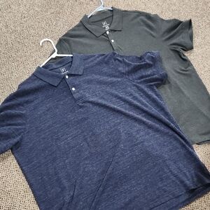 J. Crew Men's Polo Shirts - Blue and Gray